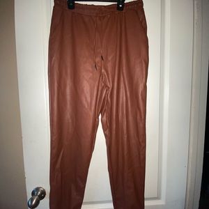 Peanut butter leather joggers